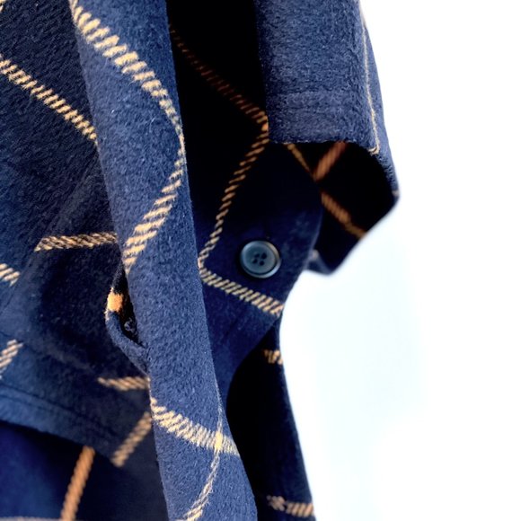 Plaid Poncho Cape Navy | Medium | Brand: Double Zero - Picture 4 of 6